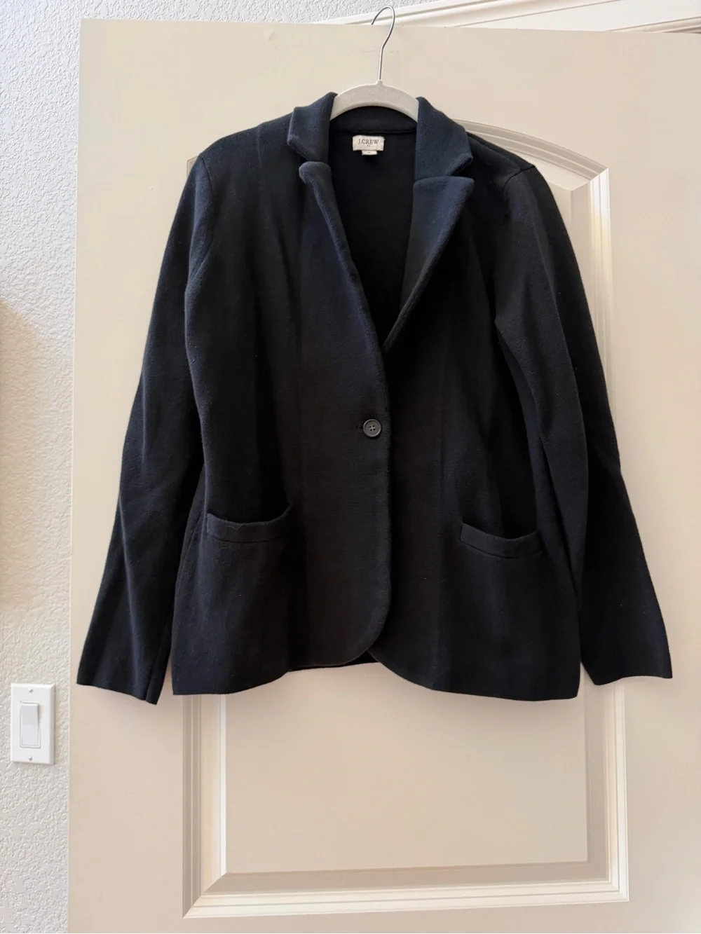 J. Crew Sweater Blazer. 100% Cotton. notched collar. Academia. Preppy. Office. M